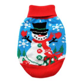 Dog Cable Knit 100% Cotton Sweater Ugly Snowman (size: 3X-Large)